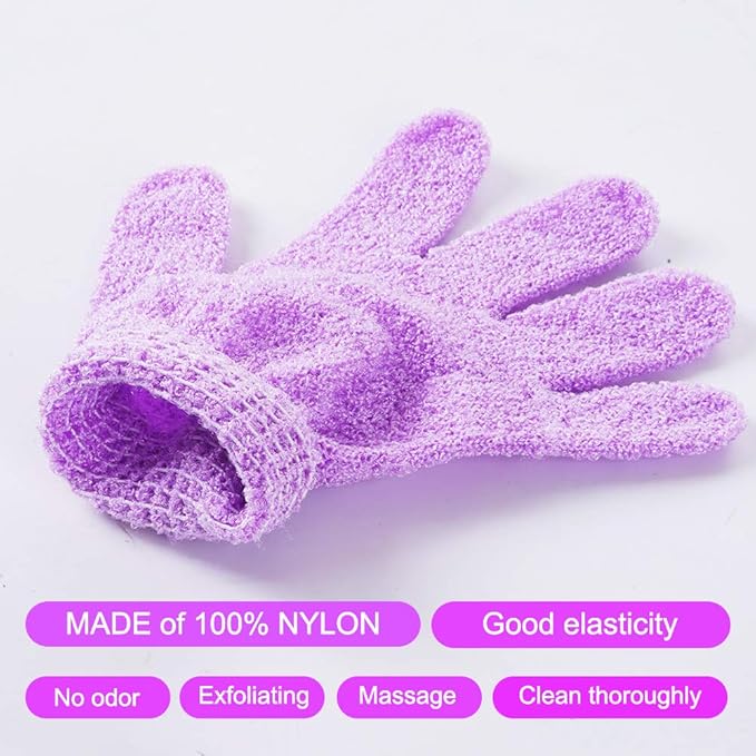 24 pcs exfoliating shower gloves,double