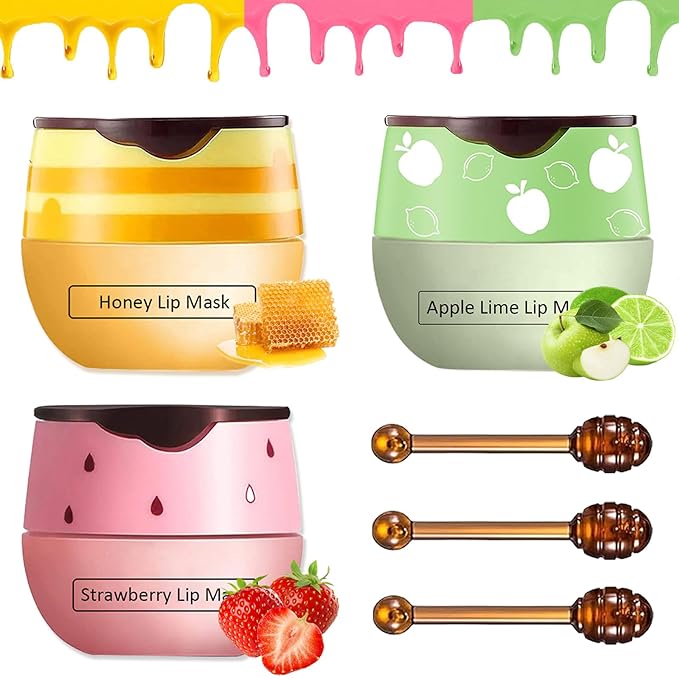 3 Pcs Bee Lip Balm Honey Lines