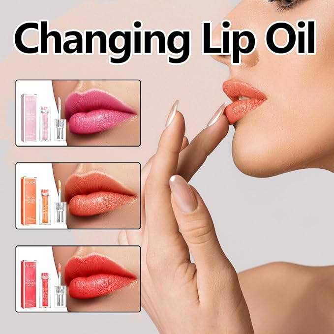 Conversionh Color Changing Lip Oil, Conversion Lip Stain, Conversionh Lip Oil, Boss up Magic Color Changing Lip Oil, Warm Change Hydrating Plumping Lip Nourishing Non-stick Oil (Orange)
