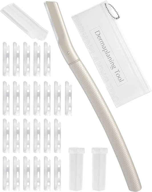 Dermaplane Razor for Face Professional, Facial Razors for Women&Men Face with 20 Blade Refills, Eyebrow Razor for Women and Men