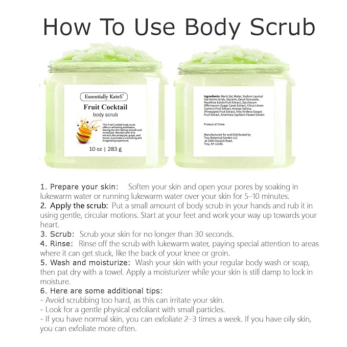 Fruit Cocktail Body & Foot Scrub 10 Oz - A refreshing, sweet, juicy aroma evokes the scent of freshly picked grapes - The best stocking stuffer.