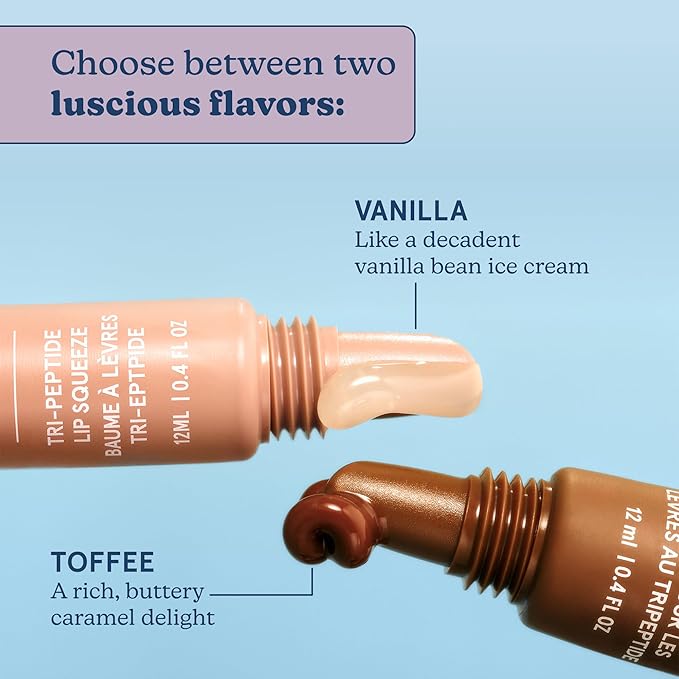 Blume Tri-Peptide Toffee Soft Brown Tinted Lip Balm - Superbalm Lip Moisturizer with Shea Butter and Squalane to Deeply Hydrate & Heal Dry, Cracked Lips - Cruelty Free & Vegan Lip Plumper (0.4 Fl Oz)