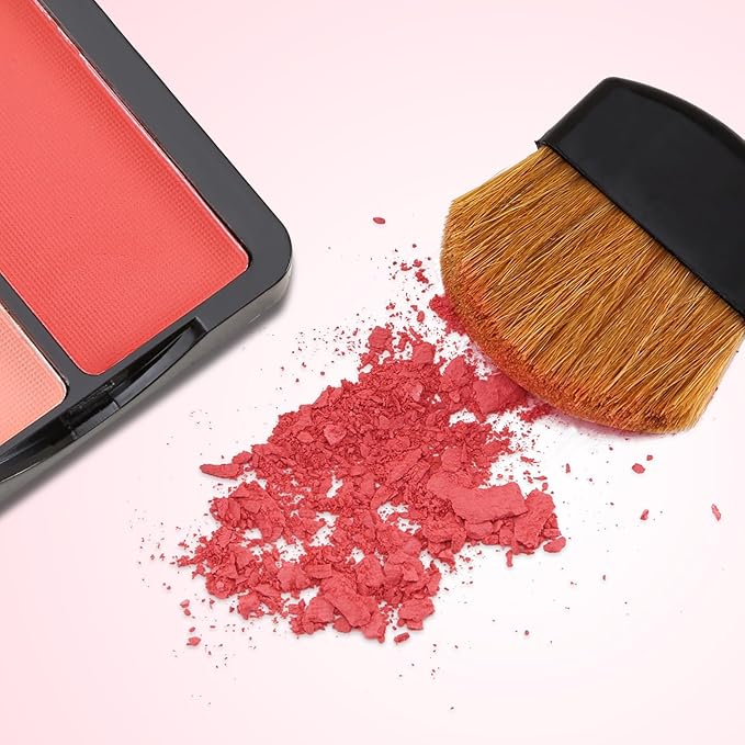 2 Colors Matte Blush Palette with Brush,Pink Blush Blusher,Highly Pigmented