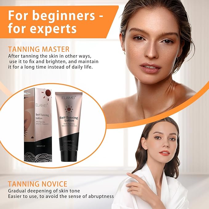 Tanning Lotion Self Tanner Self Tanner for Deep Bronze Tan Sunless Tanning Lotion for Women Men Natural Looking Fake Tan