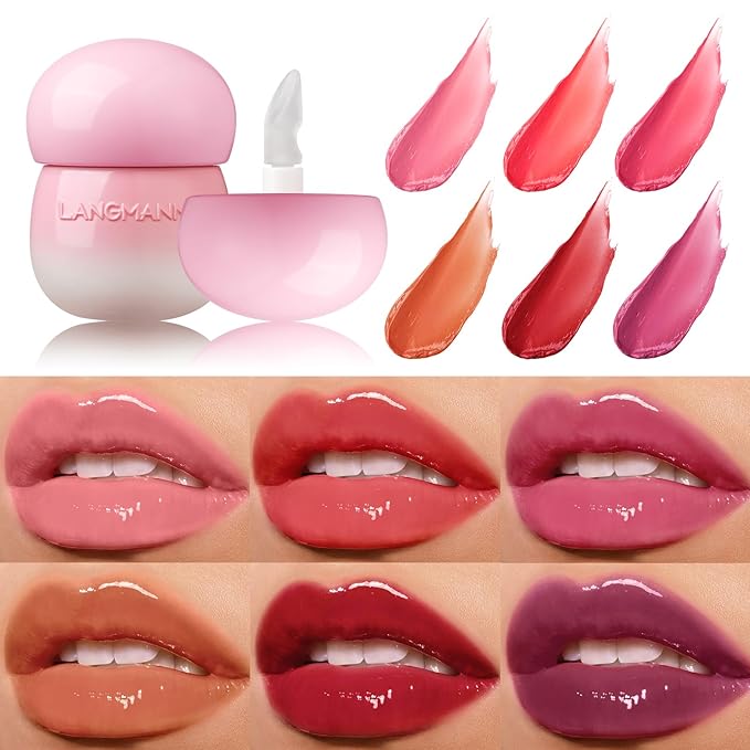 Berry Lip Gloss Hydrating, Plumps, High Glossy, Non-Sticky and Lightweight, Moisturizing, Shiny and Vegan Tinted Lip Gloss, Nourish & Hydrate Glow Glossier Lip Balm Lipstick(6# BERRY)