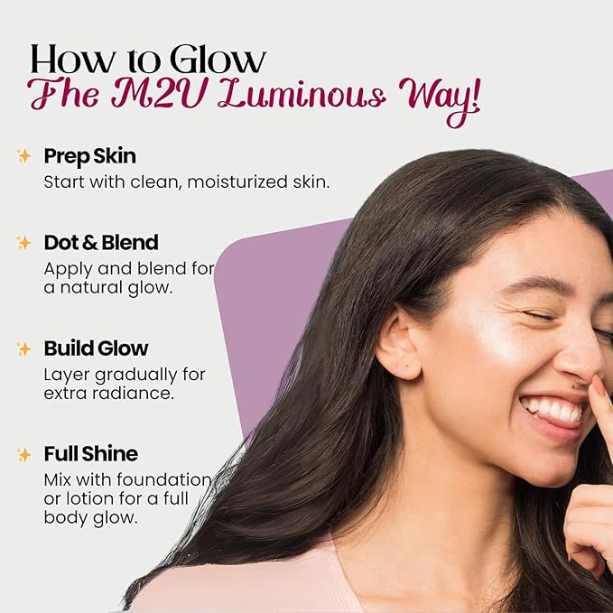 M2U NYC Liquid Highlighter Makeup, Luminizer Pearl, Shimmer And Shine, Ultra-Smooth Radiant Illuminator For Face Cheekbone Body Glow Illuminating (Pearl-Moon)