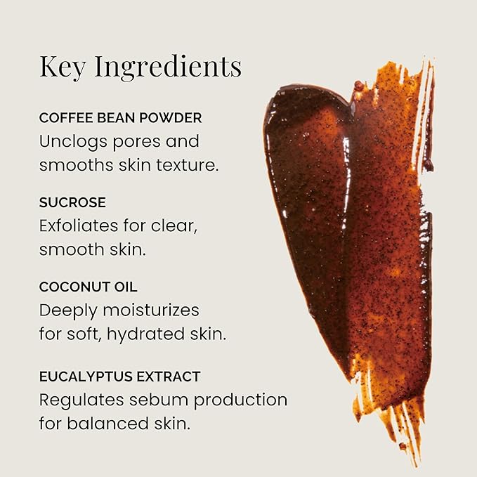 BEIGIC Correcting Facial Mask - Vegan Pore Tightening Face Mask with Coffee Bean Powders, Sucrose & Coconut Oil for smooth, even-toned & moisturized skin (2.36 Fl. Oz)