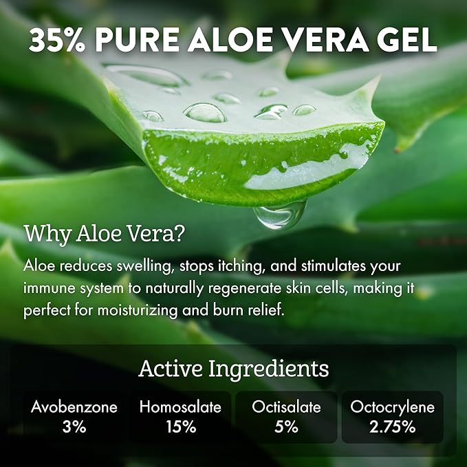 Aloe Up Sport Continuous Spray Sunscreen SPF 50- Broad Spectrum UVA/UVB Sunscreen Protector for Face and Body With Aloe Vera Gel Fast Absorbing Sheer Formula Reef Safe Fragrance-Free - 6 Oz 2 pack