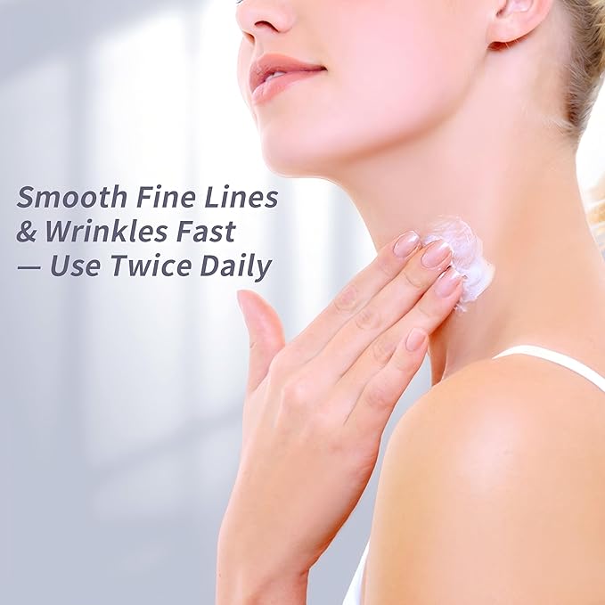 Firming Neck Cream & Anti-Wrinkle Face Cream with Coenzyme Q10, Unscented Skin Firming Neck Cream, Anti Aging Facial Moisturizer for Sensitive Skin, 1.76 Oz Jar