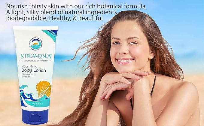 STREAM 2 SEA 6 Pack Natural Travel Sized Toiletries, 1oz Paraben Free Sample Size Shampoo, Conditioner, Lotion, Mineral Sunscreen SPF 20 and SPF 30 and After Sun Gel