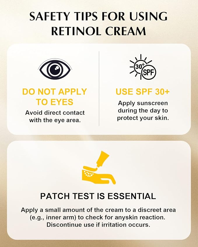 Neck Firming Cream with 3% Retinol - Hyaluronic Acid, Anti-Wrinkle Treatment, Skin Tightening Cream for Face, Neck, Chest & Décolleté