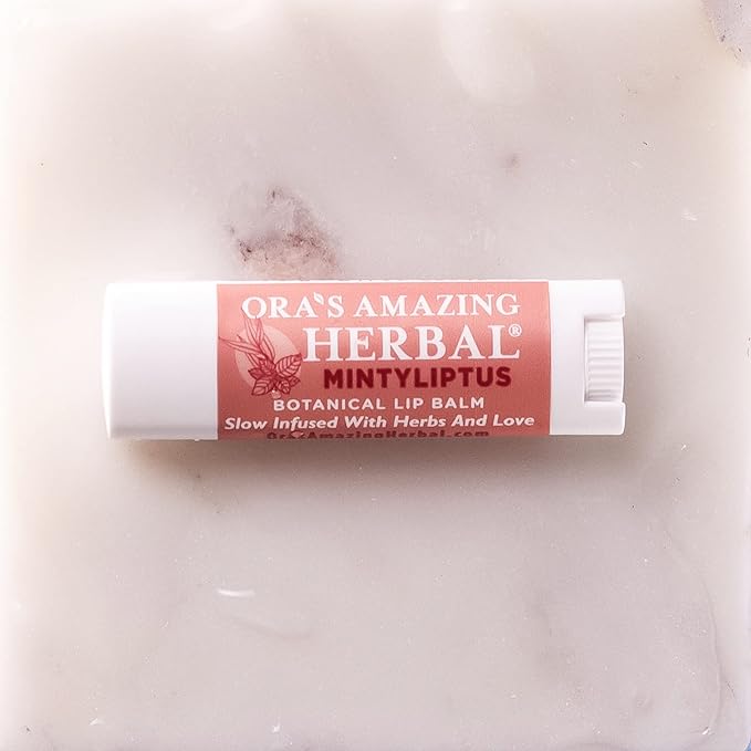 Natural Lip Balm, Herbal Infused, Mintyliptus Peppermint Eucalyptus, Calendula Lip Balm, Ora's Amazing Herbal