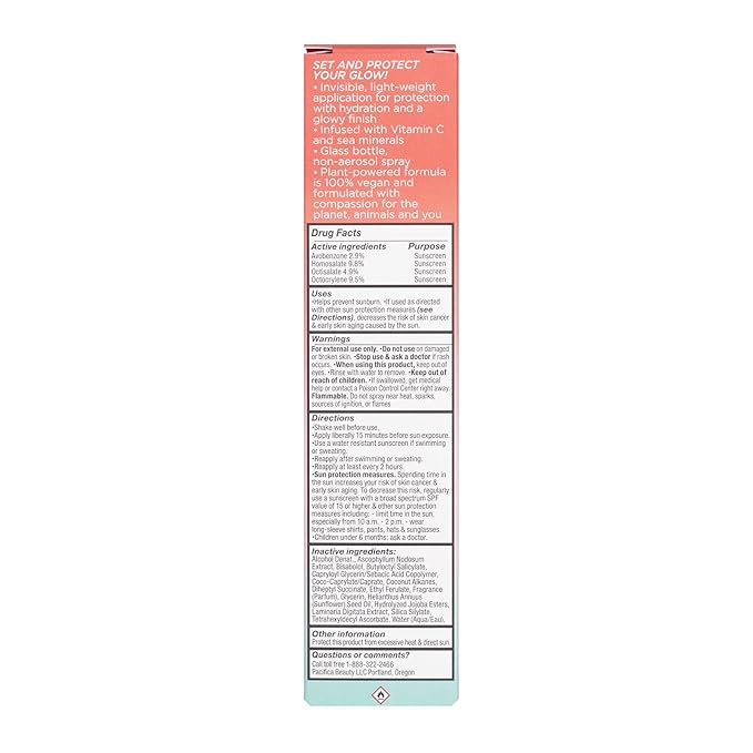 Pacifica Beauty Glow Baby Brightening Setting Mist & Glowy Vitamin C Skin Solve Set, Skincare, Suncare, SPF 45, UVA/UVB, Blue Light Protection, Primer, Vegan, 1.7 fl oz and 1 fl oz (Set of 2)