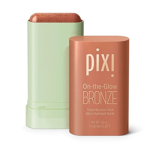Pixi On-the-Glow Bronze - RichGlow, Hydrating Tinted Moisture Bronzer Stick with Ginseng, Aloe Vera & Fruit Extracts, For Cheeks & Lips, 19g / 0.6oz, Paraben-Free