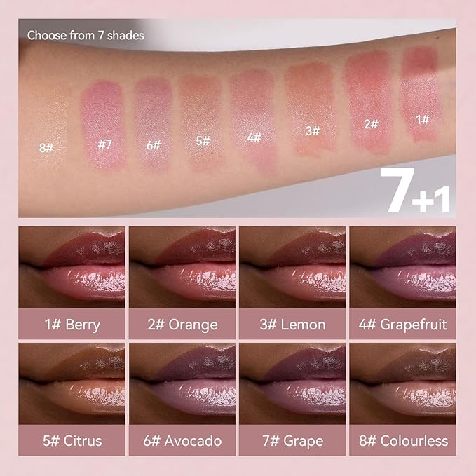 Tinted Lip Balm, Lip Moisturizer For Very Dry Lips, Lip Balm Hydrating, 8pcs Color Lip Balm Set Nourishing Cracked Lips, Lip Tint Lip Care Products Birthday Gifts Set For Teens