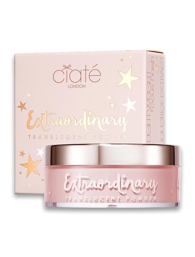 Ciaté London Extraordinary Setting Powder Brightening Pink, for Long-Lasting Makeup & Luminous Complexion, Oil Control, Talc-Free & Vegan Formula, Suitable for All Skin Tones