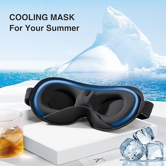 YFONG Weighted Sleep Mask, Women Men 3D Eye Mask Blocking Lights Sleeping Mask (4.2oz/120g), Pressure Relief Night Sleep Eye Mask with Adjustable Strap, Eye Cover Blindfold for Travel Nap Yoga, Pink