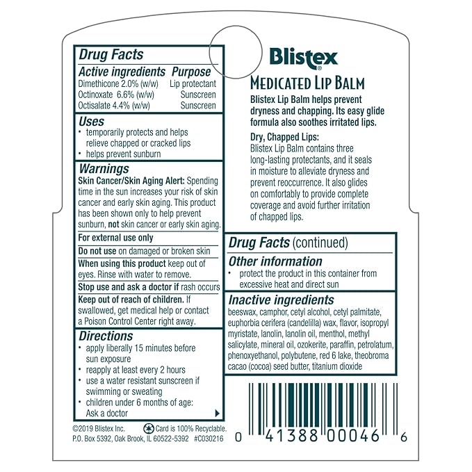 Blistex Medicated Lip Balm, 0.15 Ounce,