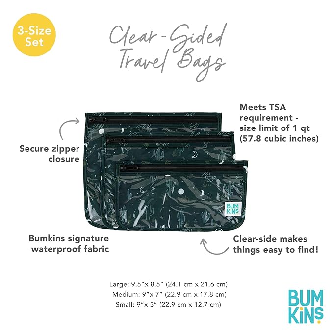 Bumkins, B1 Starry Cactus-Dk Green, 3 Piece Assortment