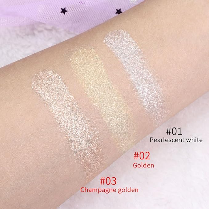 evpct Blonde Gold & Champagne Gold Face Highlighter Makeup Shimmer Glitter Diamond Sparkly Highlighters Makeup Palette Powder for Face Body Cheek iluminadores iluminador de jos maquillaje luminizers