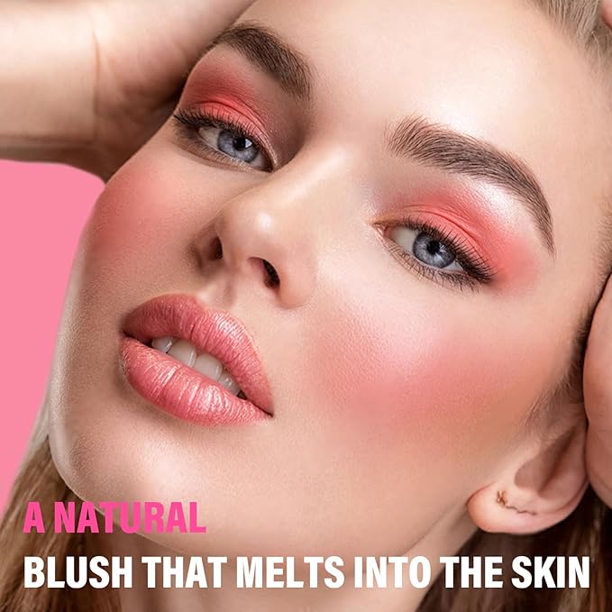 Boobeen Matte Blush Palette for Cheek, Pink Blush Cream, High Pigment Blush, Blendable Face Blusher for Confident Natural Makeup