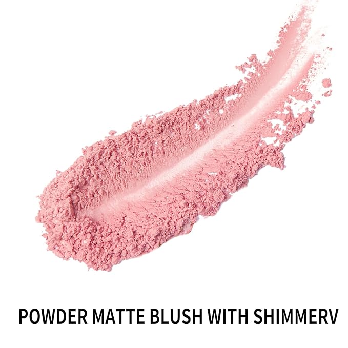 Boobeen Powder Blush Matte Blush, Highly Pigmented Beauty Cream Blush Palette for Create A Natural Cheek Flushed Look, Rich Colors (C-05)