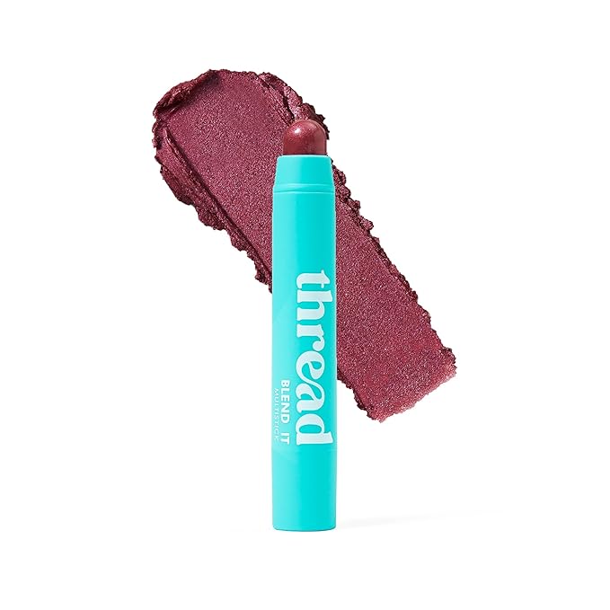 Thread Beauty Blend It Multi-Stick, Creamy, Buildable Color and Highlighter for Eyes, Cheeks, and Face, Fearless - Plum Shimmer