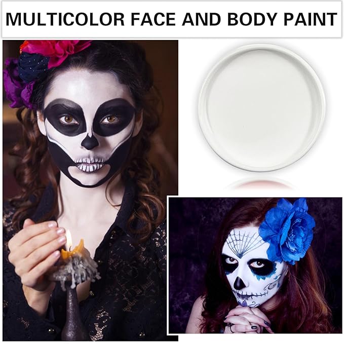 White Face Body Paint Halloween Cosplay Clown Zombie Costume Sfx Makeup Professional Oil Based Cream Face Paint Palette for Adults and Kids