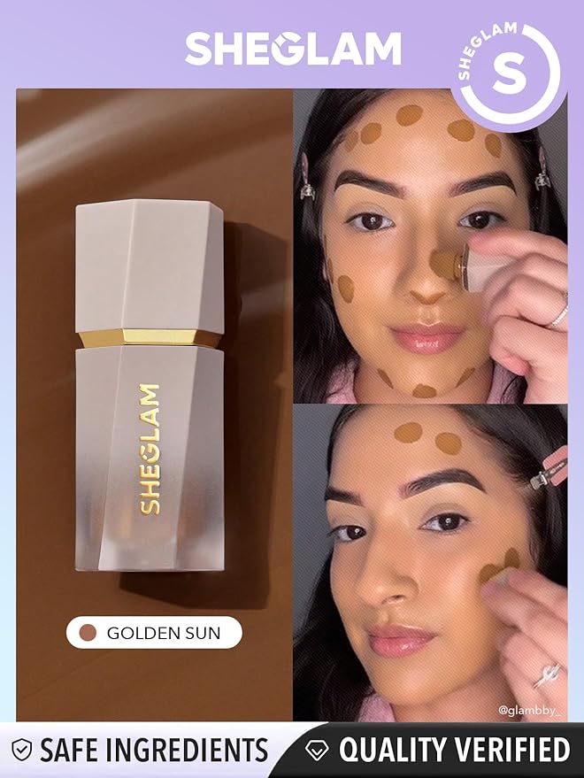 SHEGLAM Sun Sculpt Cool Toned Liquid Contour Stick Long Lasting Cream Bronzer Makeup - Golden Sun