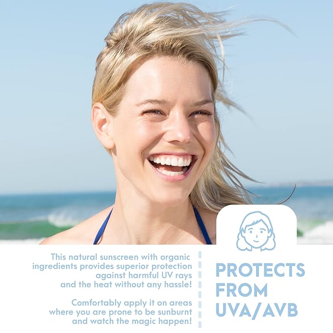 SPF30 Broad Spectrum Natural Sunscreen, Soothing and Hydrating Mineral Sunscreen, Vegan, Paraben-Free Sunblock, Water-Resistant Sunscreen for Face and Body, 4oz - Natural Tone Organic Skincare