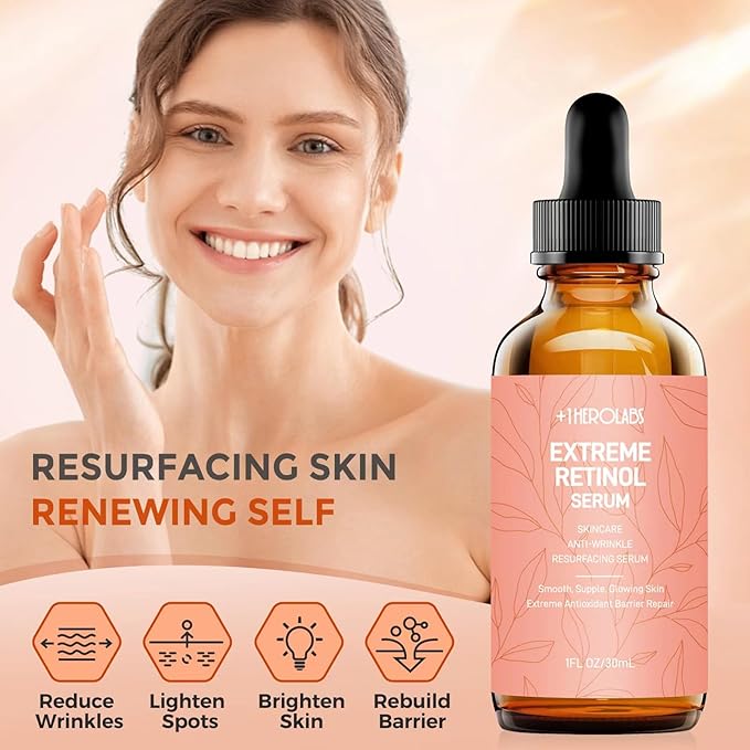 Retinol Serum for Face 2.5%, B5 Resurfacing Retinol Serum with Vitamin C, Vitamin E, Hyaluronic Acid, Niacinamide, Peptide for Anti-Aging, Wrinkle Smoothing, Dark Spot Corrector, Brighten Dullness