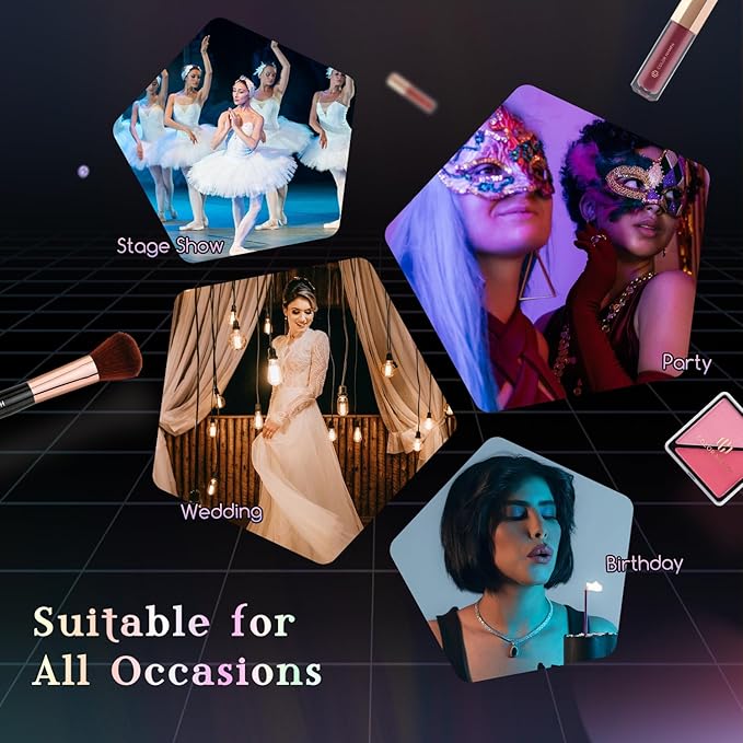 Color Nymph Makeup Kit For Teen Girls, Ball Case Full Kit Makeup Kit For Beginner Practice Professional Makeup Set with 60 colors eyeshadows, 11 colors lip glosses, Highlighter Bronzer Mascara etc