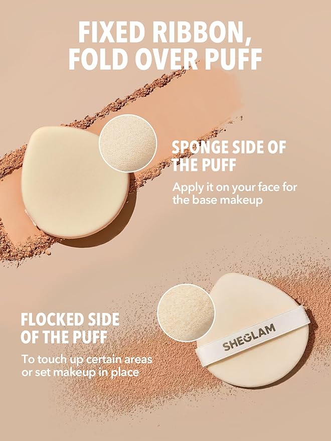 SHEGLAM SKin-Focus Full Coverage Powder Foundation Oil-Control Lightweight Face Pressed Powder Makeup-Sand