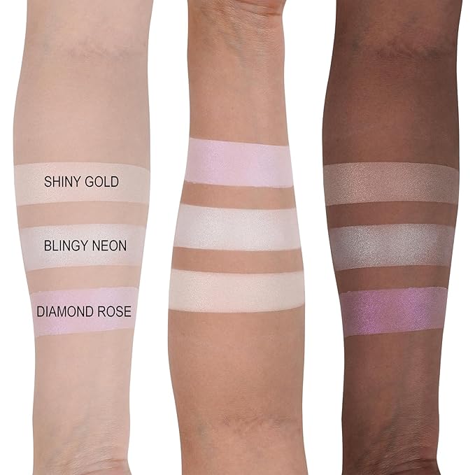 Face Highlighters Exquisite 3D Texture Luminizers Palette, Shiny Contour Makeup Illuminator for Body Cheek Eyebrow Nose Chin Lip Glossy Shimmer Contouring Palette