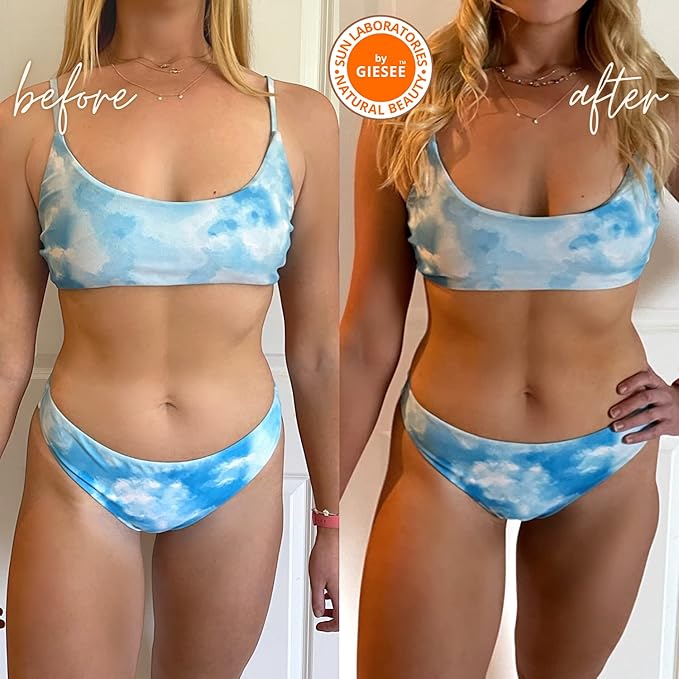 Sun Laboratories By Giesee Tan Overnight Self Tanning Lotion 8 oz 2 Pack, Self Tanning Lotion, Self Tanner, Tanning Lotion, Odorless, Non-Toxic, Medium, Light & Fair Skin, Face & Body