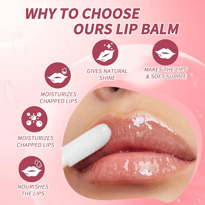 CAHIUYOA Cherry Lip Glow Oil Moisturizing Plumping Lip Gloss Lip Plumper Gloss Lip Oil Tinted Lip Balm Lip Care for Women - 04 Cherry