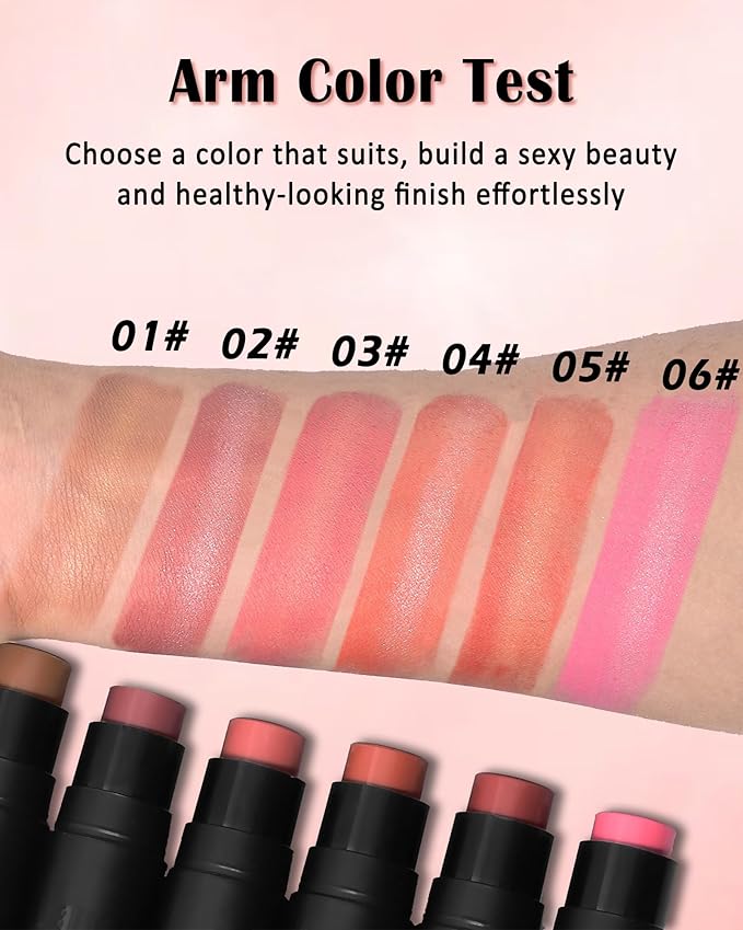 Cream Blush Stick Makeup for Cheeks, Natural Matte for Women-01