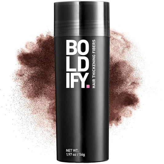 BOLDIFY Hair Fibers (56g) - Fill In Thinning and Fine Hair for an Instantly Fuller, Thicker Look - 14 Shades for Women & Men - Hazel Brown