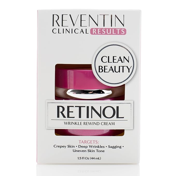 Clinical Results Retinol Wrinkle Rewind Anti Aging Face Lotion Moisturizer For Wrinkles, Age Spots, & Dry Skin - Retinol Night Cream with Aloe Vera, Vitamin E, & Niacinamide, 1.5 Fl Oz