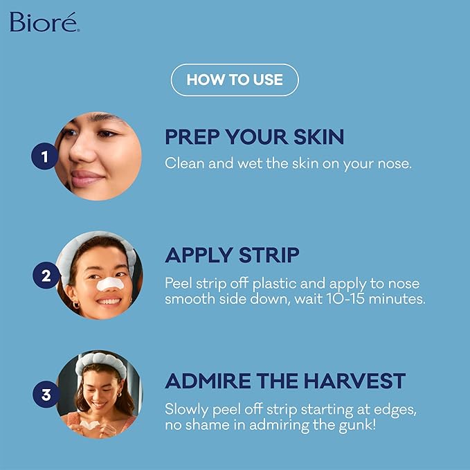 Bioré Original Blackhead Remover Strips, Deep Cleansing Nose Strips With Instant Pore Unclogging, Features C-Bond Technology, Oil-Free, Non-Comedogenic Use, 14 Count, Pack of 4