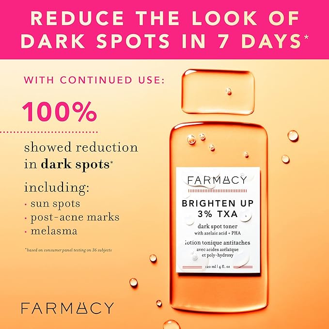 Farmacy 3% TXA Toner for Face - Brightening Face Toner for Oily Skin - Liquid Exfoliant with Azelaic Acid + 5% PHA to Target Visible Dullness + Help Reduce Uneven Skin Tone (50ml)