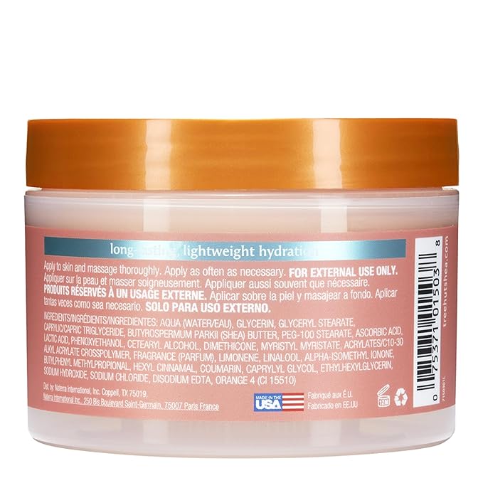 Tree Hut Vitamin C Whipped Shea Body Butter, 8.4oz, Lightweight, Long-lasting, Hydrating Moisturizer with Natural Shea Butter for Nourishing Essential Body Care