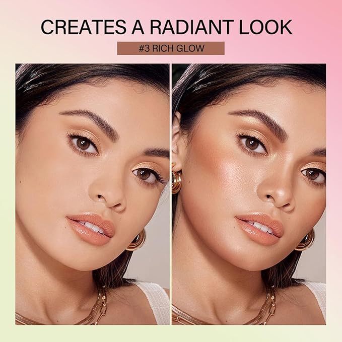 Cream Contour Stick, Face Cream Bronzer Makeup Stick Shimmer Highlighters Body Stick Blendable Long Lasting Highlighter Stick Silky Smooth Formula (2#, Soft Glow)