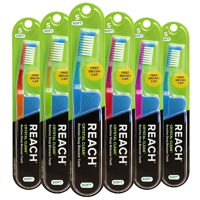 Reach Crystal Clean Toothbrush Soft Bristles 1 Count, (Pack of 6)