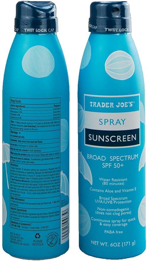 Trader Joe's Nourish Spray Sunscreen SPF 50+ Broad Spectrum (2-Pack)