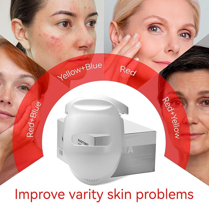 Nualux Red Light Therapy Led Facial Mask-Photons Facial Skin Care Machine LED Beauty Mask Therapy Machine -HK207