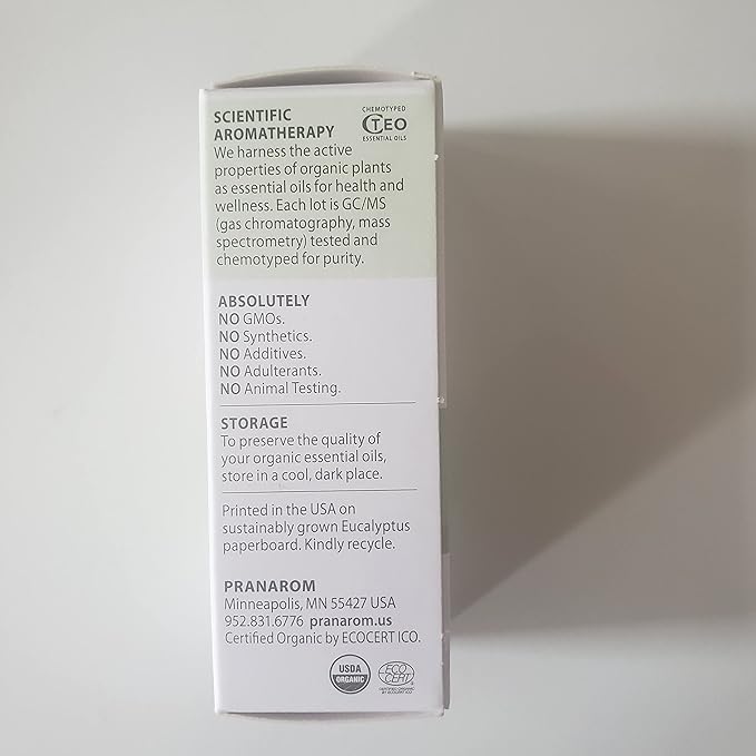 Pranarom USDA Certified Organic Vetiver Essential Oil (5ml), 100% Pure Undiluted Therapeutic Grade from Haiti & Madagascar for Aromatherapy, Diffuser, Calming, Relaxation, DIY, Massage Oil