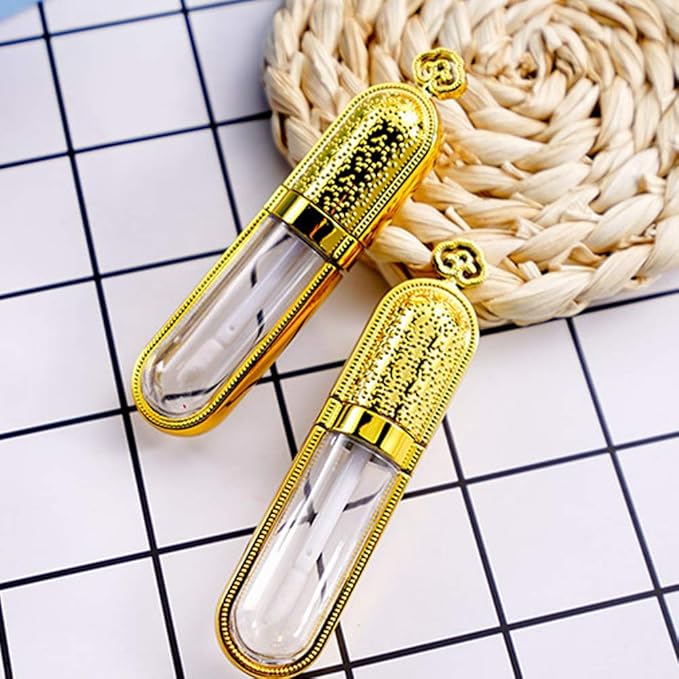 5 Pcs 3ml Lip Gloss Tubes Empty Refillable Lip Balm Bottles Vials Containers with Lip Brush for DIY Lipstick Lip Gloss Samples