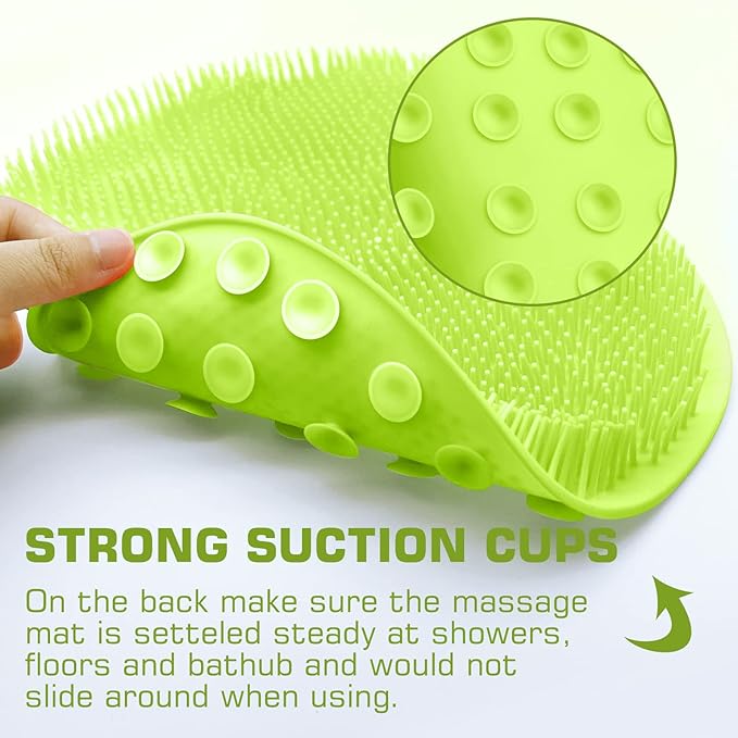 Shower foot scrubber mat back