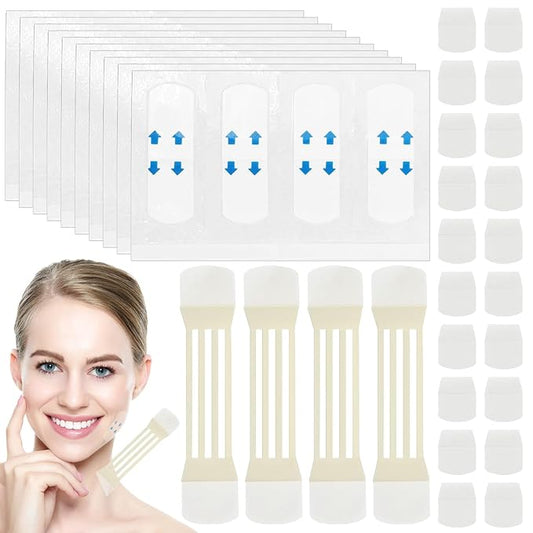 braxan 60 Pcs Neck Tape Lifting Invisible Set: Neck & Face Lift Tape Invisible - for Double Chin Jowls Eyes Sagging Skin, Special Events & Makeup-Friendly Use, Visible Results In Seconds